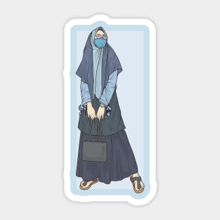 Hijab Girl in Blue Outfit Sticker